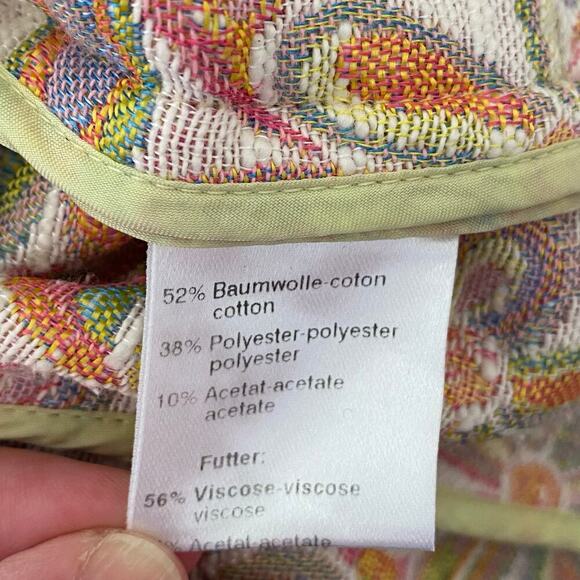 AKRIS PUNTO Floral Print Jacquard Blazer Jacket  Pink Pastel, Size 6 - Picture 11 of 13